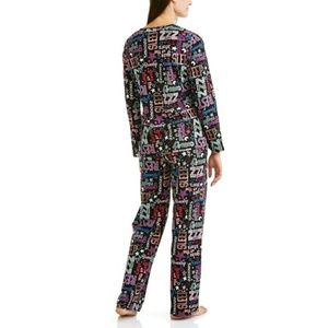 Long Sleeve 100% Cotton Jersey Pajamas Set Size M